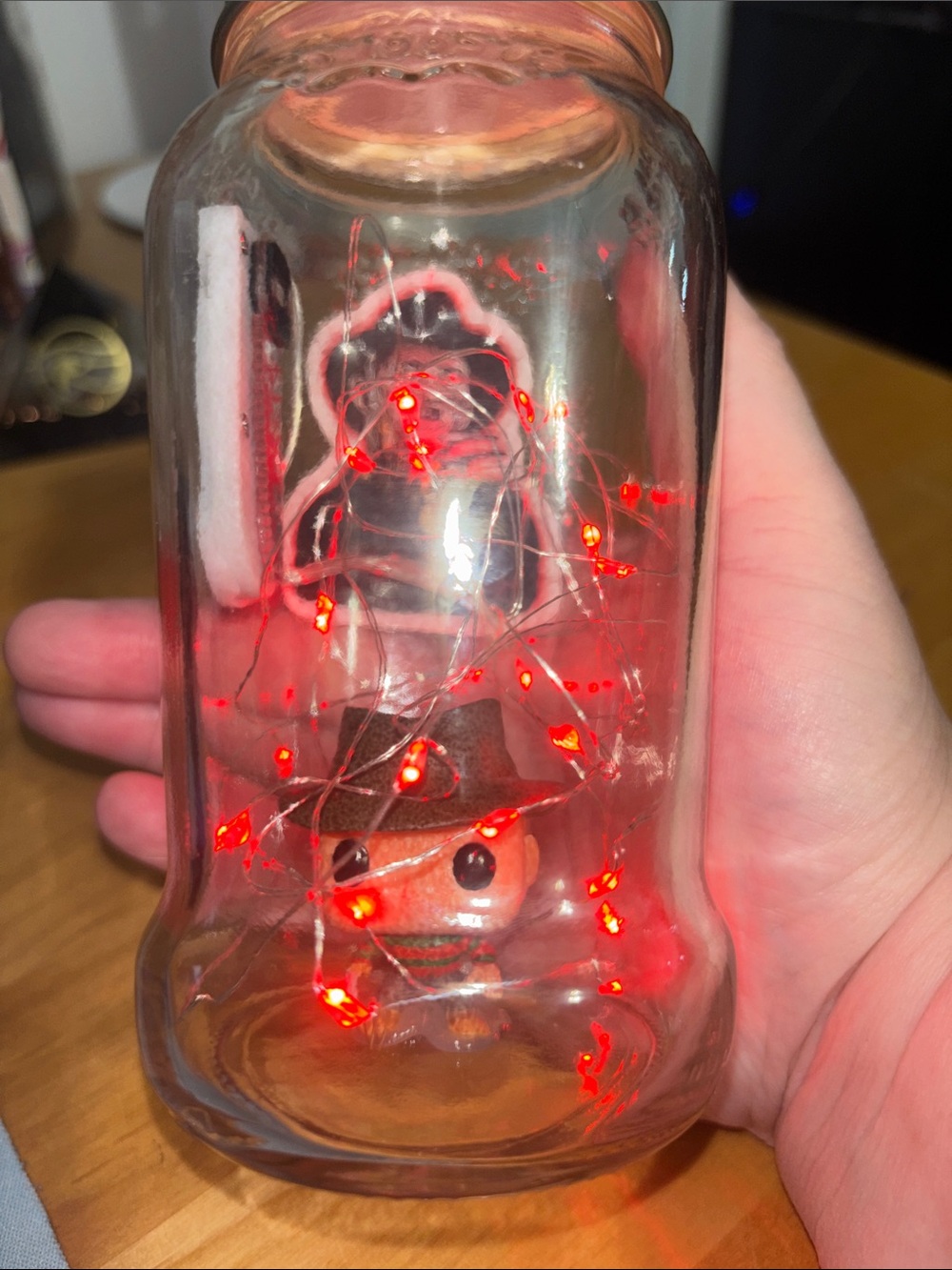 Freddy Krueger horror fandom vibes handcrafted jar by me - Picture 3 of 3